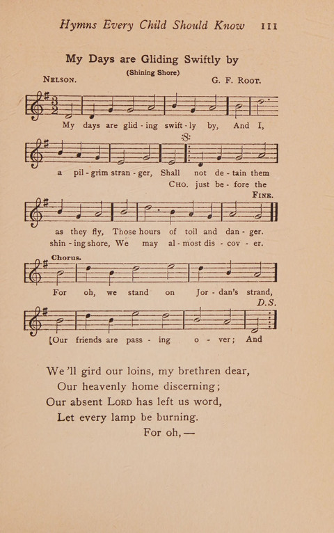 Hymns That Every Child Should Know: A selection of the best hymns of all nations for young people page 111