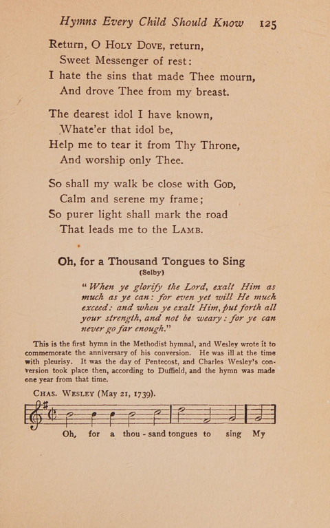 Hymns That Every Child Should Know: A selection of the best hymns of all nations for young people page 125