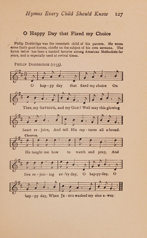 Hymns That Every Child Should Know: A selection of the best hymns of all nations for young people page 127