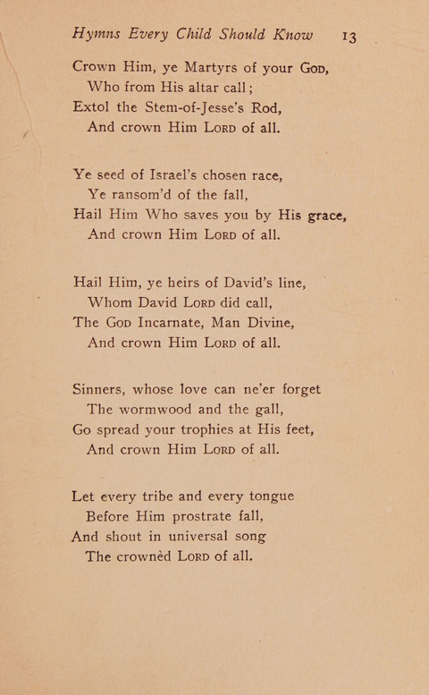 Hymns That Every Child Should Know: A selection of the best hymns of all nations for young people page 13