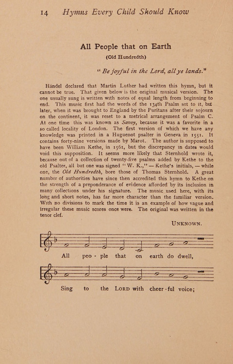 Hymns That Every Child Should Know: A selection of the best hymns of all nations for young people page 14