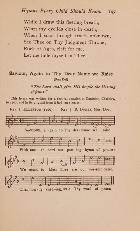 Hymns That Every Child Should Know: A selection of the best hymns of all nations for young people page 147