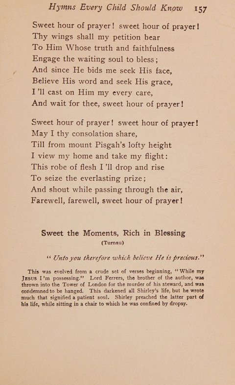 Hymns That Every Child Should Know: A selection of the best hymns of all nations for young people page 157