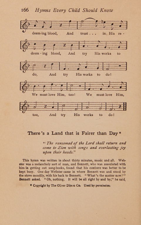 Hymns That Every Child Should Know: A selection of the best hymns of all nations for young people page 166