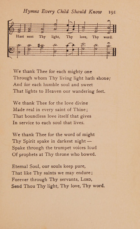 Hymns That Every Child Should Know: A selection of the best hymns of all nations for young people page 191