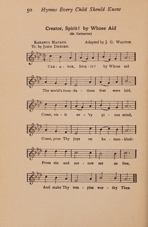 Hymns That Every Child Should Know: A selection of the best hymns of all nations for young people page 50