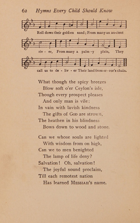 Hymns That Every Child Should Know: A selection of the best hymns of all nations for young people page 62