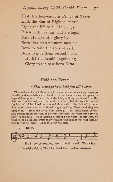 Hymns That Every Child Should Know: A selection of the best hymns of all nations for young people page 71