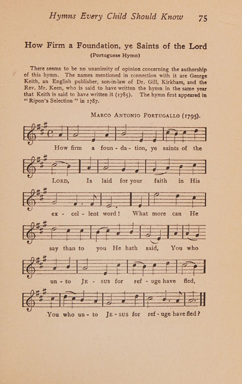 Hymns That Every Child Should Know: A selection of the best hymns of all nations for young people page 75