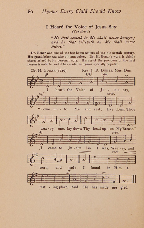 Hymns That Every Child Should Know: A selection of the best hymns of all nations for young people page 80