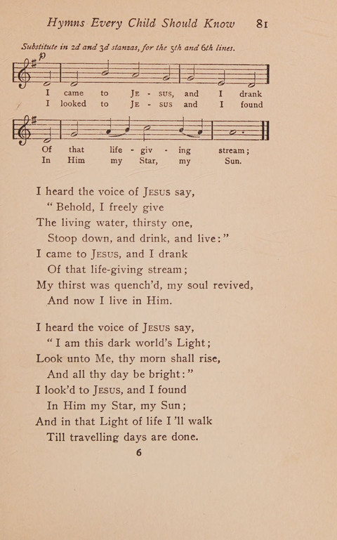 Hymns That Every Child Should Know: A selection of the best hymns of all nations for young people page 81