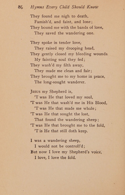 Hymns That Every Child Should Know: A selection of the best hymns of all nations for young people page 86