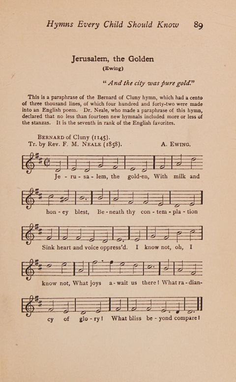 Hymns That Every Child Should Know: A selection of the best hymns of all nations for young people page 89