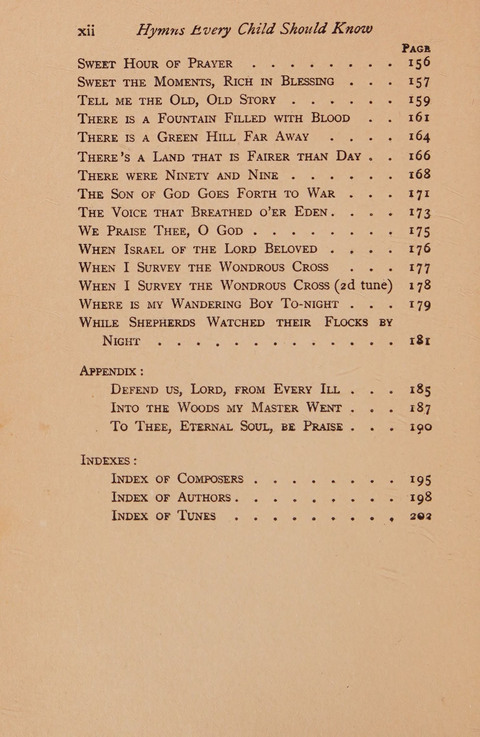 Hymns That Every Child Should Know: A selection of the best hymns of all nations for young people page xvii