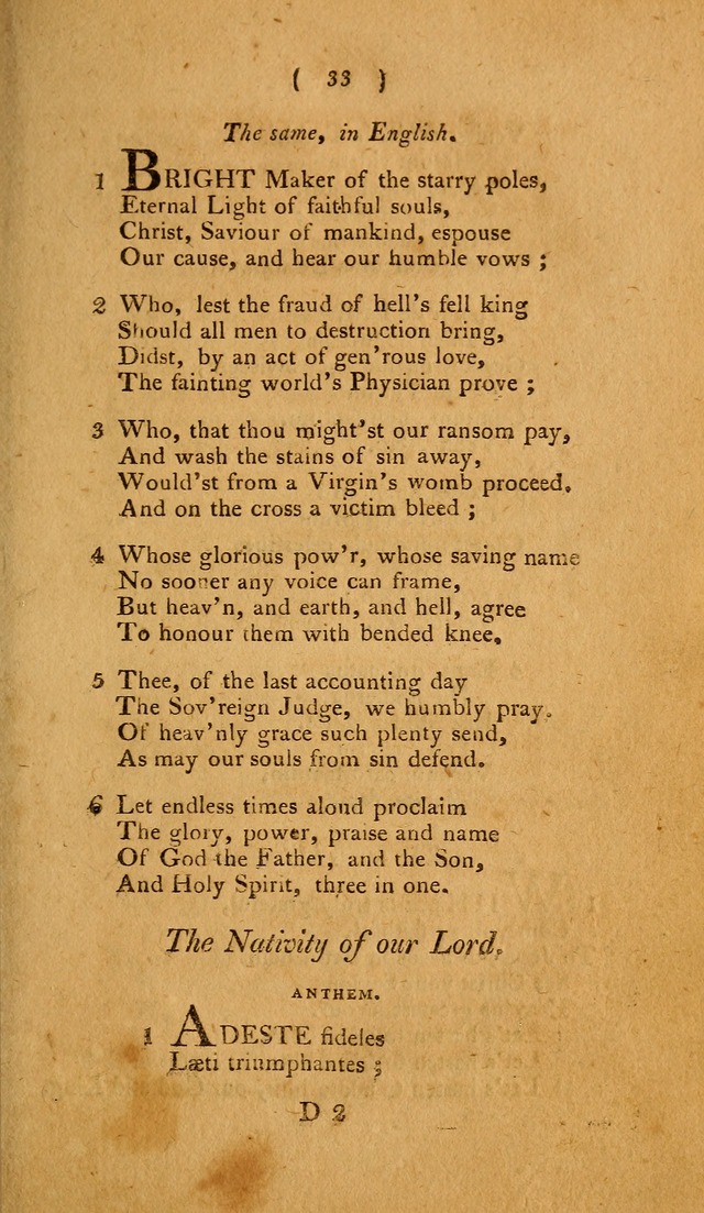 Hymns, for the Use of the Catholic Church in the United States of America (New ed.) page 33