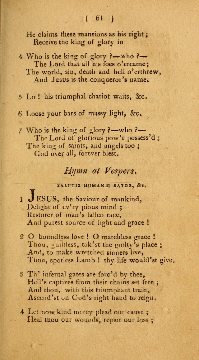 Hymns, for the Use of the Catholic Church in the United States of America (New ed.) page 61