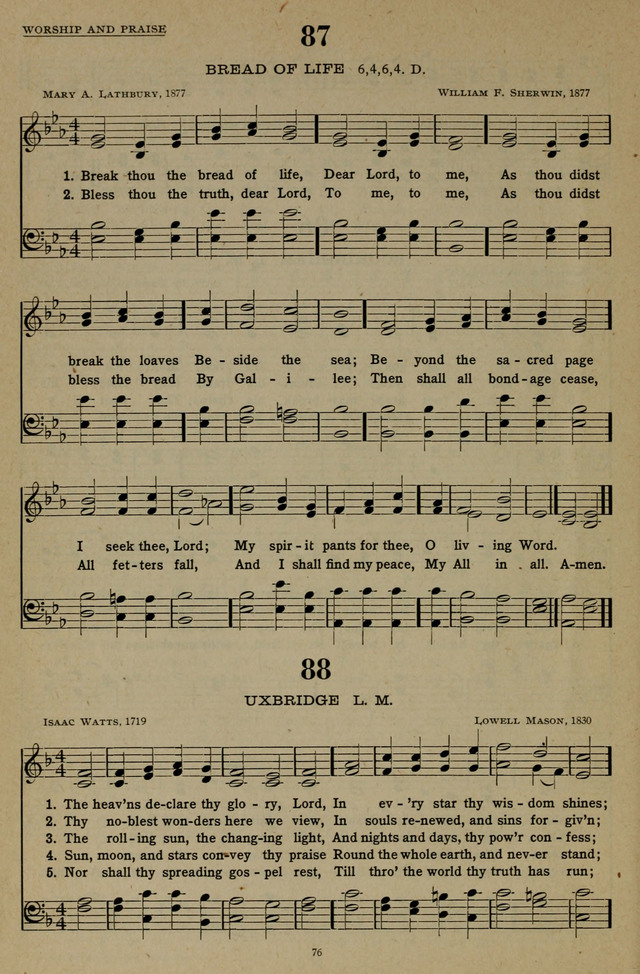 Hymns of the United Church page 76