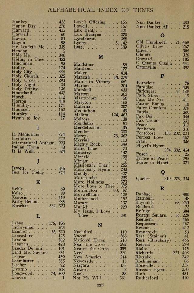 Hymns of the United Church page xxv