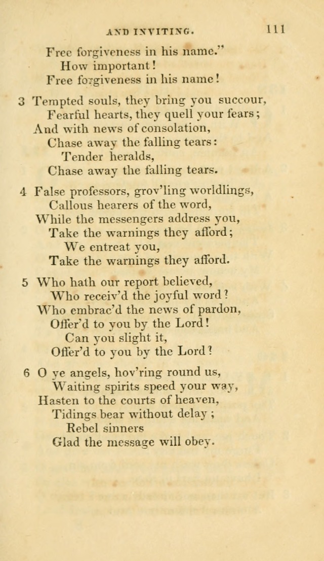 Hymns selected from various authors: for the use of the Evangelical Association, and all lovers of pious devotion (5th ed.) page 111