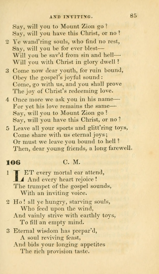 Hymns selected from various authors: for the use of the Evangelical Association, and all lovers of pious devotion (5th ed.) page 85