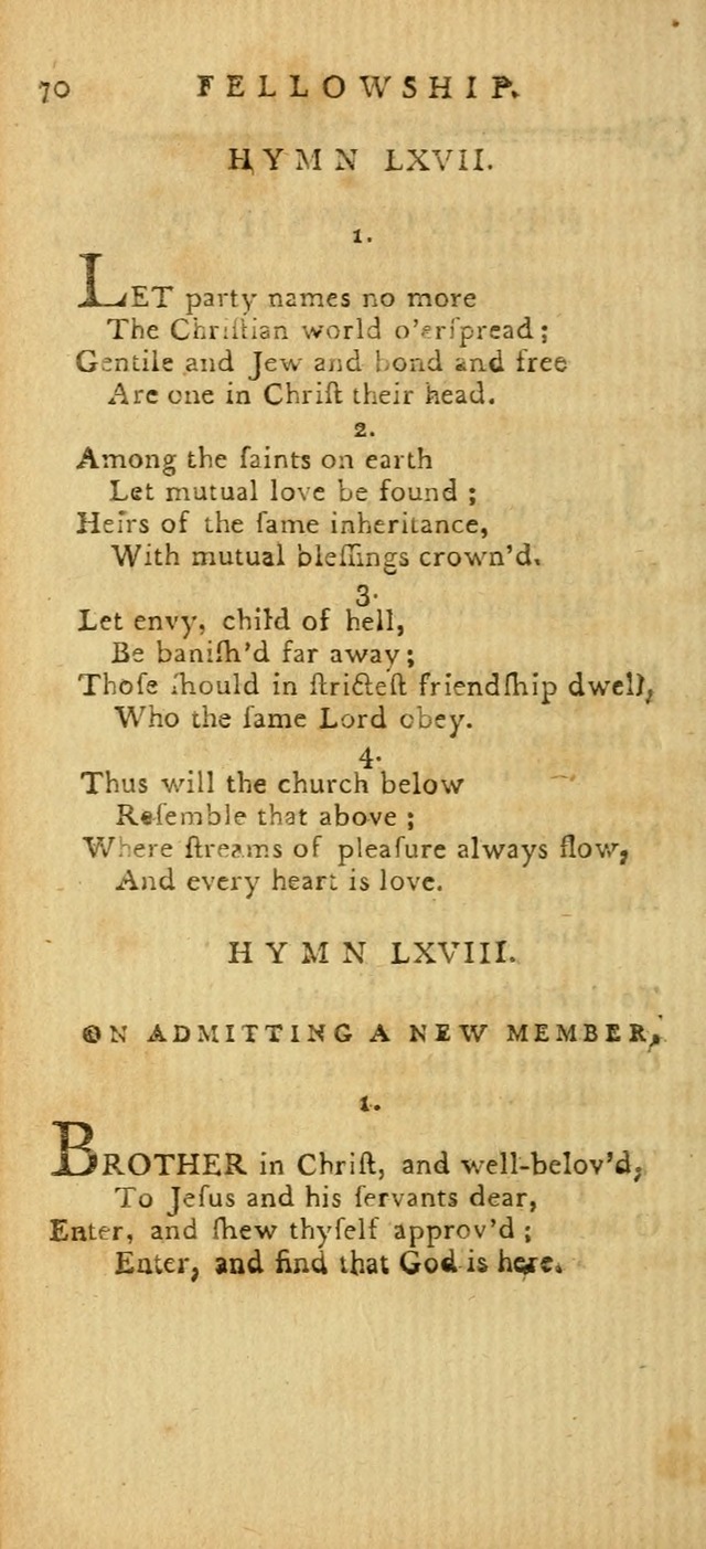 Hymns for the Use of the Society of United Christian Friends: with their constitution annexed page 70