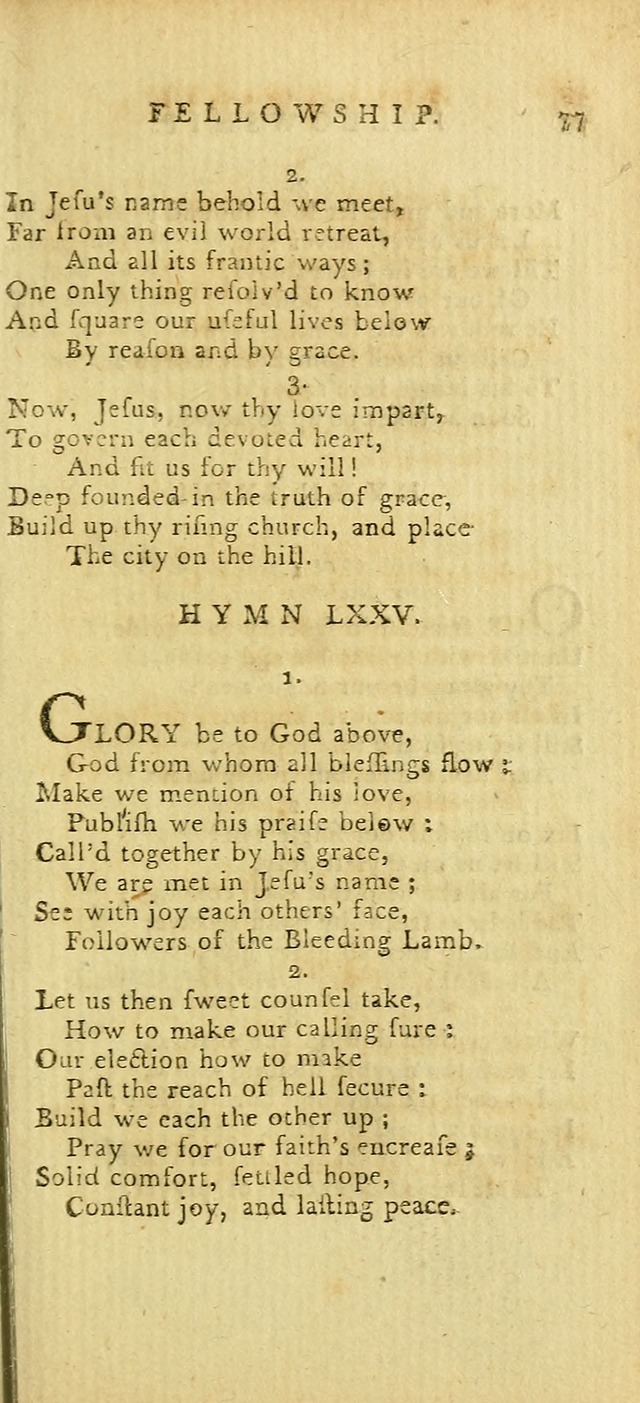 Hymns for the Use of the Society of United Christian Friends: with their constitution annexed page 77