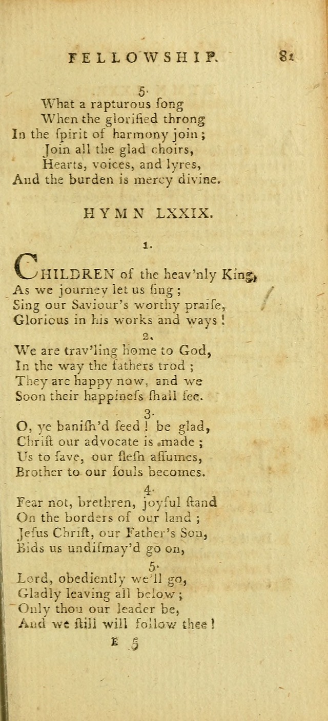 Hymns for the Use of the Society of United Christian Friends: with their constitution annexed page 81