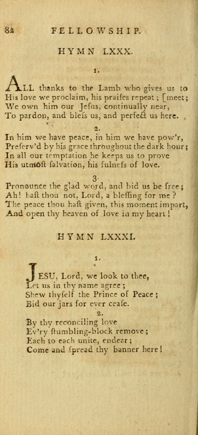 Hymns for the Use of the Society of United Christian Friends: with their constitution annexed page 82