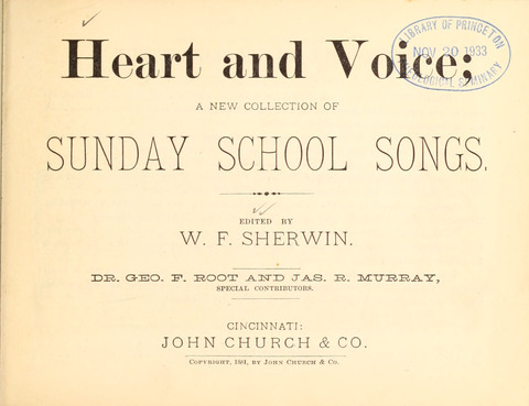 Heart and Voice: a New Collection of Sunday School Songs page 1