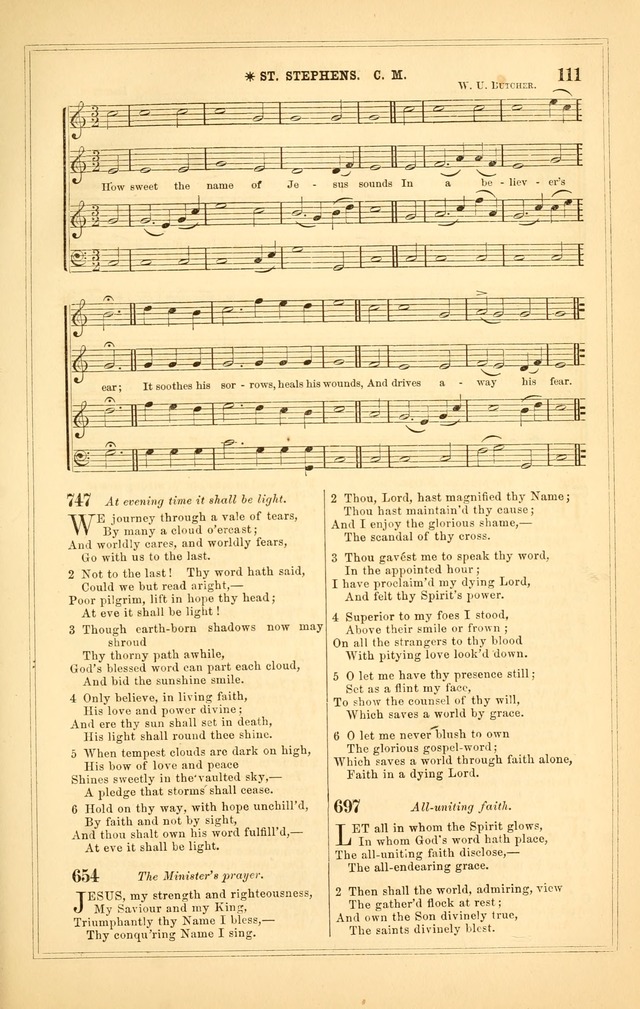 The Heart and Voice: or, Songs of Praise for the Sanctuary: hymn and tune book, designed for congregational singing in the Methodist Episcopal Church, and for congregations generally page 111