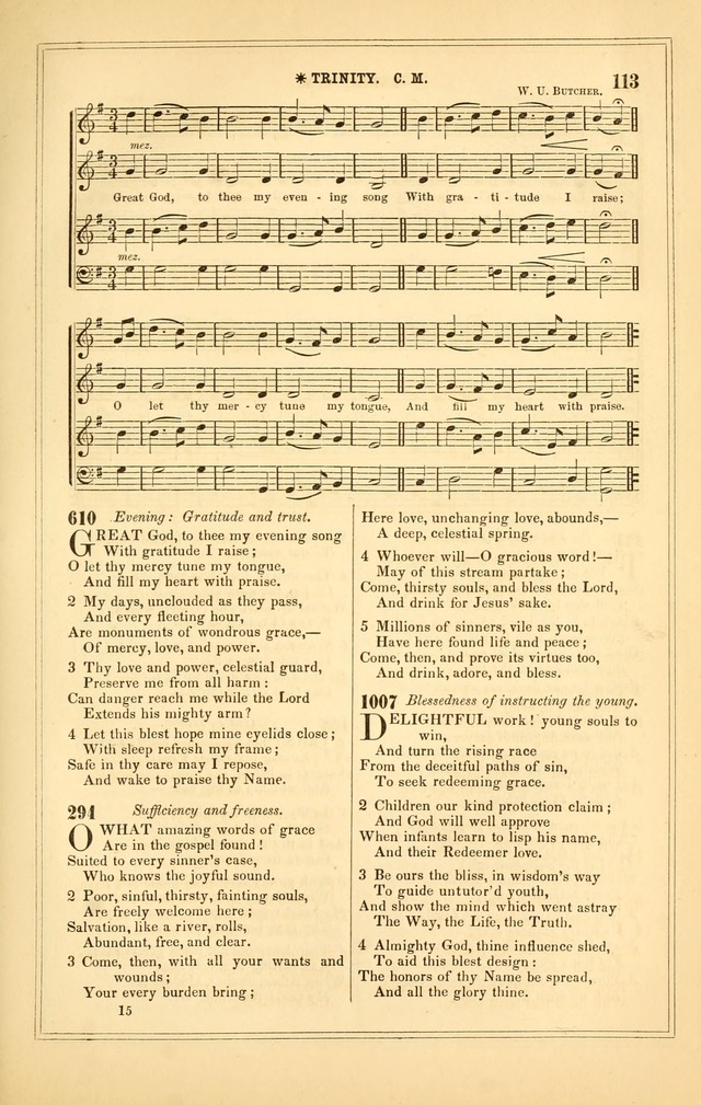 The Heart and Voice: or, Songs of Praise for the Sanctuary: hymn and tune book, designed for congregational singing in the Methodist Episcopal Church, and for congregations generally page 113