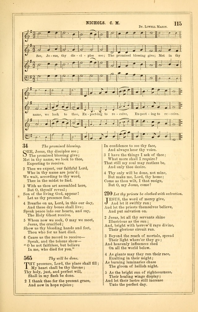 The Heart and Voice: or, Songs of Praise for the Sanctuary: hymn and tune book, designed for congregational singing in the Methodist Episcopal Church, and for congregations generally page 115