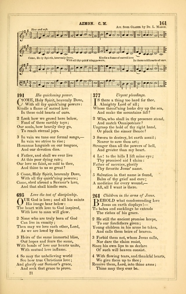 The Heart and Voice: or, Songs of Praise for the Sanctuary: hymn and tune book, designed for congregational singing in the Methodist Episcopal Church, and for congregations generally page 161