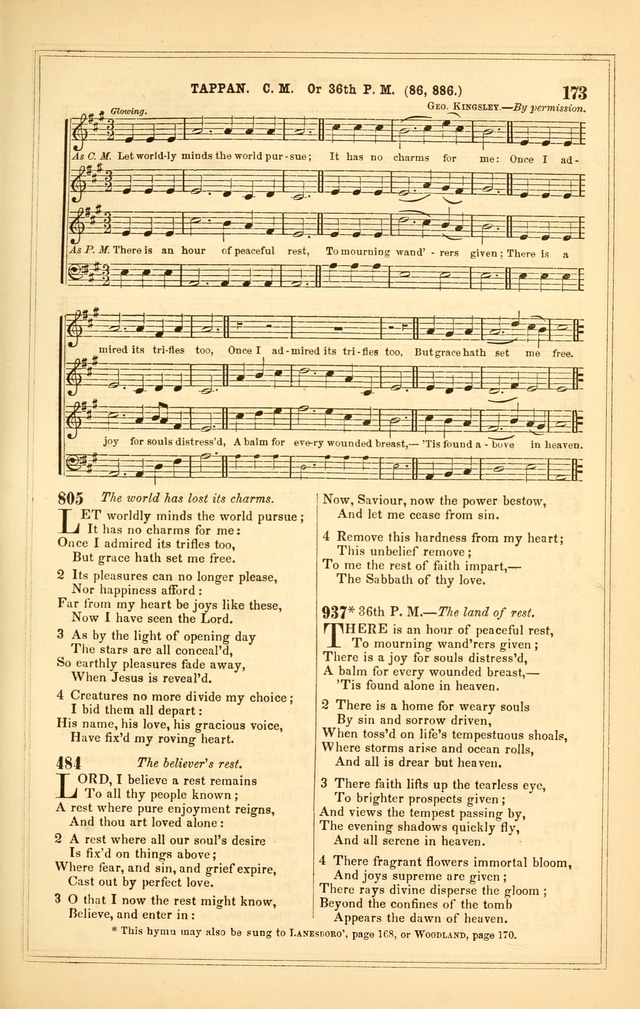 The Heart and Voice: or, Songs of Praise for the Sanctuary: hymn and tune book, designed for congregational singing in the Methodist Episcopal Church, and for congregations generally page 173