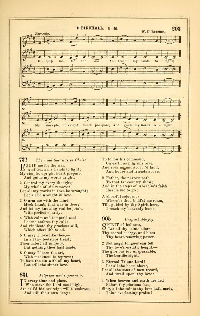 The Heart and Voice: or, Songs of Praise for the Sanctuary: hymn and tune book, designed for congregational singing in the Methodist Episcopal Church, and for congregations generally page 203