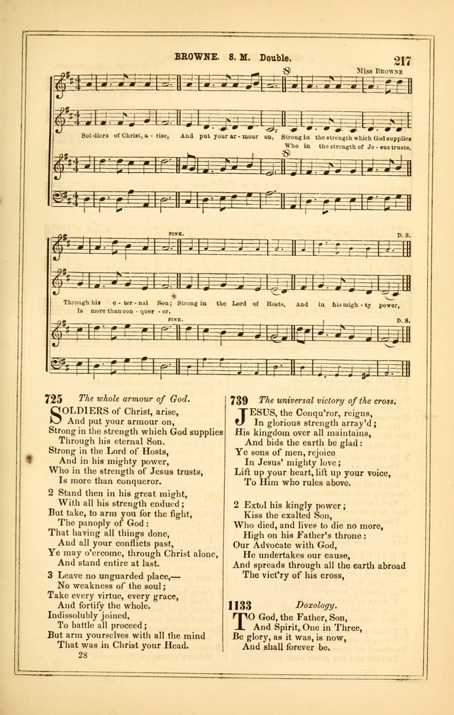 The Heart and Voice: or, Songs of Praise for the Sanctuary: hymn and tune book, designed for congregational singing in the Methodist Episcopal Church, and for congregations generally page 217