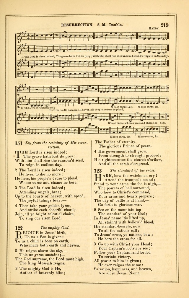 The Heart and Voice: or, Songs of Praise for the Sanctuary: hymn and tune book, designed for congregational singing in the Methodist Episcopal Church, and for congregations generally page 219