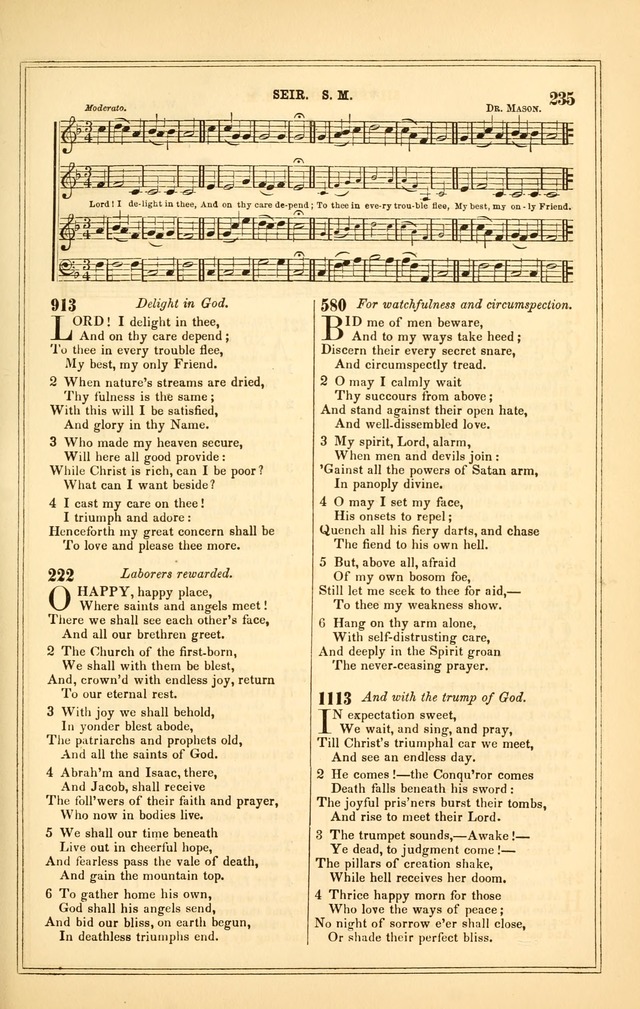 The Heart and Voice: or, Songs of Praise for the Sanctuary: hymn and tune book, designed for congregational singing in the Methodist Episcopal Church, and for congregations generally page 235