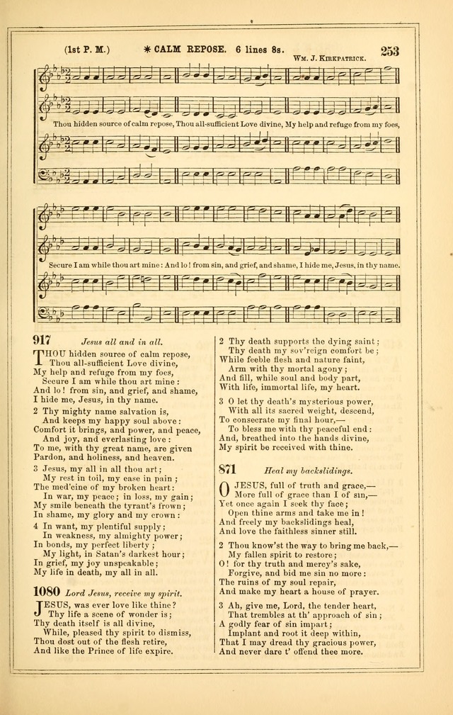 The Heart and Voice: or, Songs of Praise for the Sanctuary: hymn and tune book, designed for congregational singing in the Methodist Episcopal Church, and for congregations generally page 253