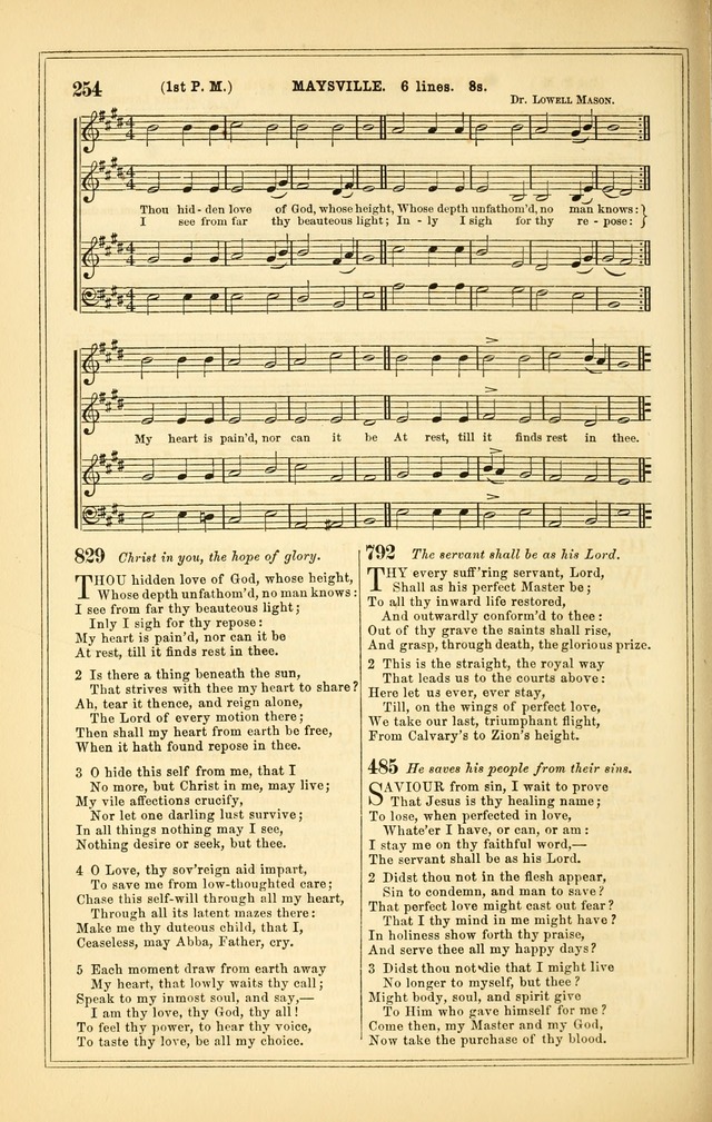 The Heart and Voice: or, Songs of Praise for the Sanctuary: hymn and tune book, designed for congregational singing in the Methodist Episcopal Church, and for congregations generally page 254