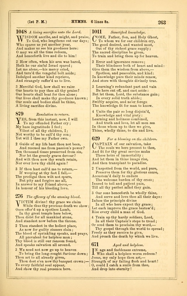 The Heart and Voice: or, Songs of Praise for the Sanctuary: hymn and tune book, designed for congregational singing in the Methodist Episcopal Church, and for congregations generally page 263