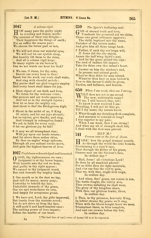 The Heart and Voice: or, Songs of Praise for the Sanctuary: hymn and tune book, designed for congregational singing in the Methodist Episcopal Church, and for congregations generally page 265