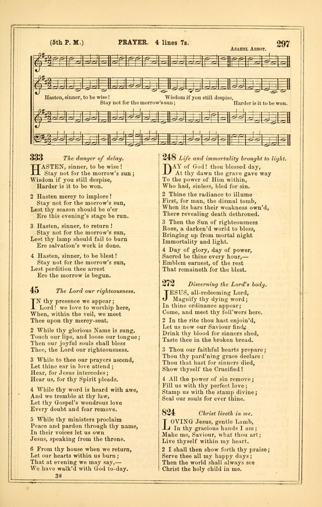 The Heart and Voice: or, Songs of Praise for the Sanctuary: hymn and tune book, designed for congregational singing in the Methodist Episcopal Church, and for congregations generally page 297