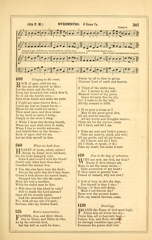 The Heart and Voice: or, Songs of Praise for the Sanctuary: hymn and tune book, designed for congregational singing in the Methodist Episcopal Church, and for congregations generally page 307