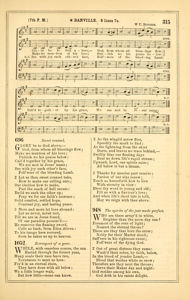 The Heart and Voice: or, Songs of Praise for the Sanctuary: hymn and tune book, designed for congregational singing in the Methodist Episcopal Church, and for congregations generally page 315