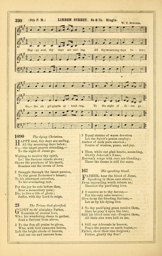 The Heart and Voice: or, Songs of Praise for the Sanctuary: hymn and tune book, designed for congregational singing in the Methodist Episcopal Church, and for congregations generally page 330