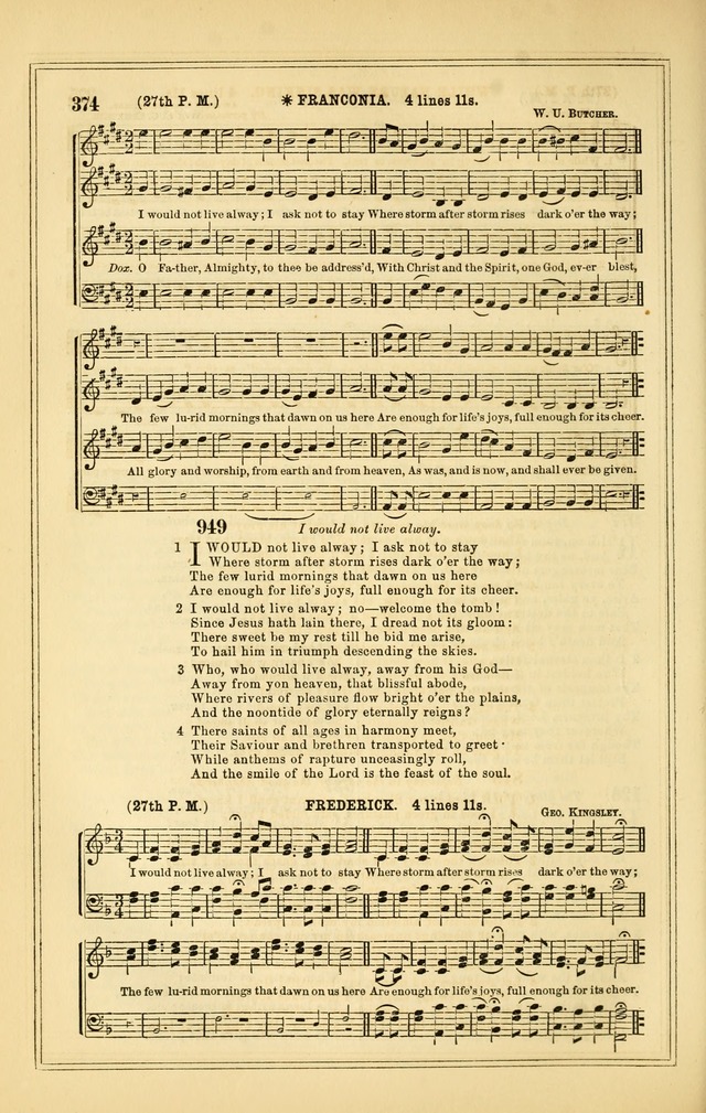 The Heart and Voice: or, Songs of Praise for the Sanctuary: hymn and tune book, designed for congregational singing in the Methodist Episcopal Church, and for congregations generally page 374