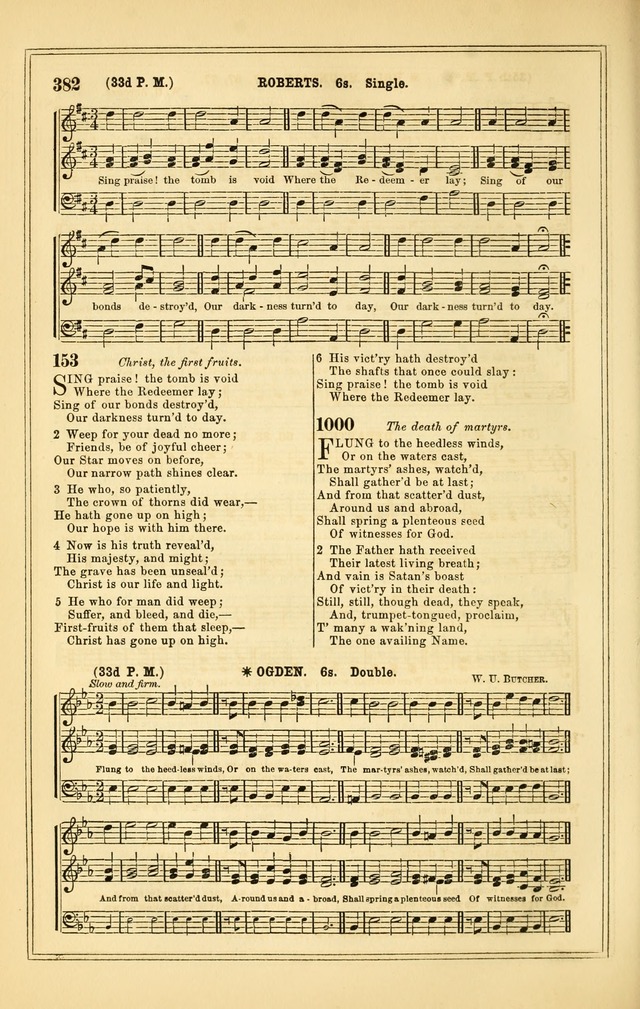 The Heart and Voice: or, Songs of Praise for the Sanctuary: hymn and tune book, designed for congregational singing in the Methodist Episcopal Church, and for congregations generally page 382