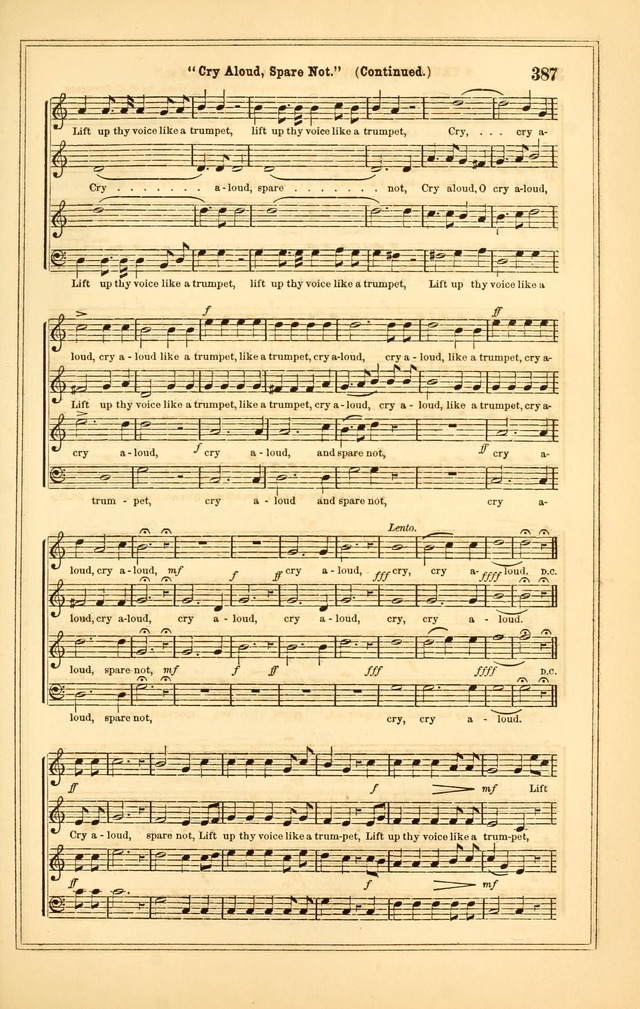 The Heart and Voice: or, Songs of Praise for the Sanctuary: hymn and tune book, designed for congregational singing in the Methodist Episcopal Church, and for congregations generally page 387