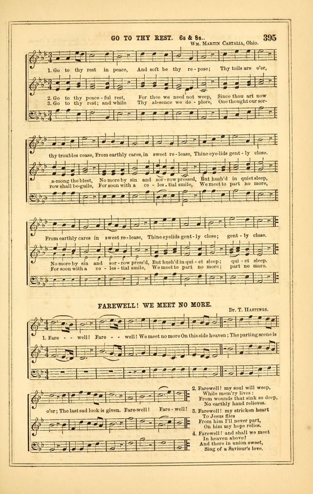 The Heart and Voice: or, Songs of Praise for the Sanctuary: hymn and tune book, designed for congregational singing in the Methodist Episcopal Church, and for congregations generally page 395